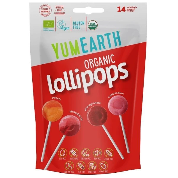 YumEarth, lizaki owocowe, mix smaków, 14 sztuk