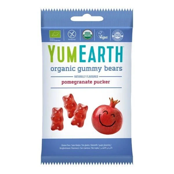 YumEarth, żelki Miśki, smak granatowy, 50g