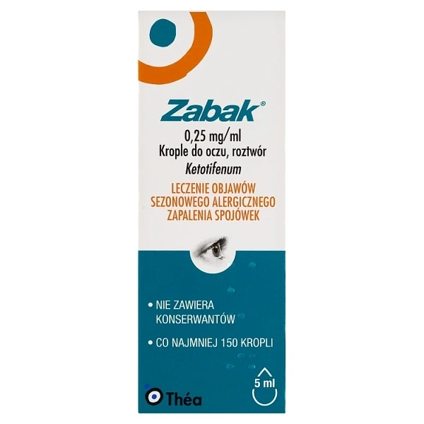 Zabak 0,25mg/ml, krople do oczu, 5ml