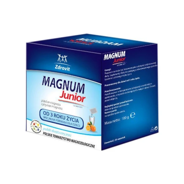 Zdrovit Magnum Junior, proszek, od 3 roku życia, 20 saszetek