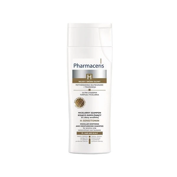 ZESTAW Pharmaceris H, H-Sensitonin, szampon micelarny kojąco-nawilżający, do skóry wrażliwej, 250ml + peeling, 10ml