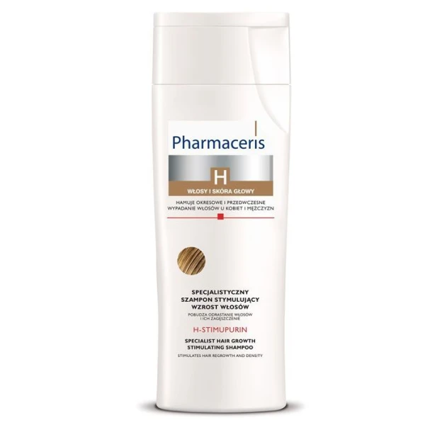 ZESTAW Pharmaceris H, H-Stimupurin, szampon stymulujący wzrost włosów, 250ml + peeling, 10ml
