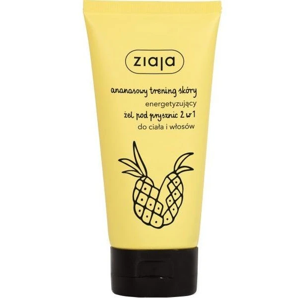 Ziaja Ananasowy Trening Skóry, energetyzujący żel pod prysznic 2w1, do ciała i włosów, 160ml