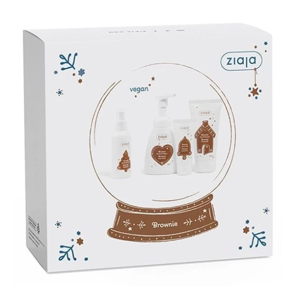 Ziaja Brownie, żel pod prysznic, 160ml + pianka do mycia, 250ml + mgiełka do ciała, 100ml + krem do rąk, 50ml