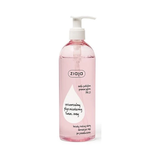 Ziaja de-makijaż Anti-Pollution, uniwersalny płyn micelarny, każdy rodzaj skóry, 390ml