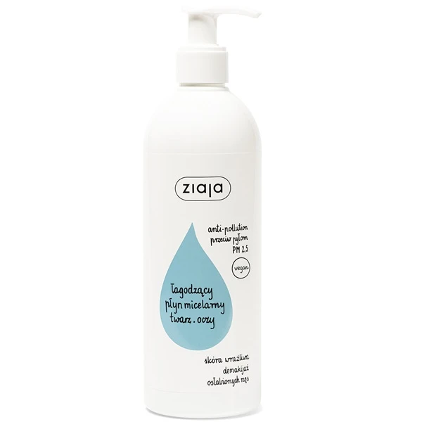 Ziaja de-makijaż Anti-Pollution, płyn micelarny łagodzący, skóra wrażliwa, 390ml