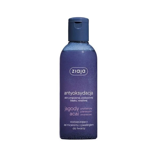 Ziaja Jagody Acai, żel micelarny z peelingiem do twarzy, 200ml