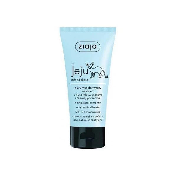 Ziaja Jeju Młoda Skóra, biały mus do twarzy, z nutą mięty, granatu i czarnej porzeczki, na dzień, 50ml