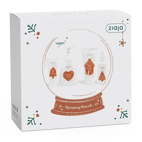 Ziaja Korzenny Piernik, żel pod prysznic, 160ml + pianka do mycia, 250ml + mgiełka do ciała, 100ml + krem do rąk, 50ml