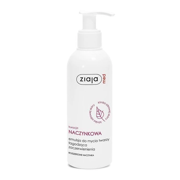 Ziaja Med Kuracja Naczynkowa, emulsja do mycia twarzy łagodząca zaczerwienienia, skóra naczynkowa, 200ml