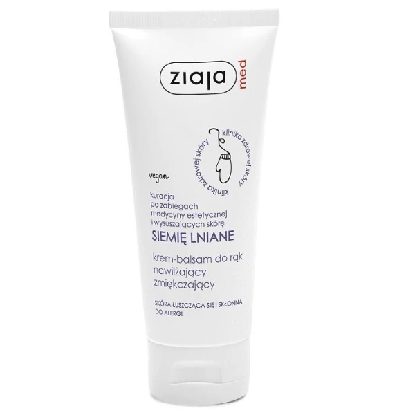 Ziaja Med Siemię Lniane, krem-balsam do rąk nawilżająco-zmiękczający, 100ml