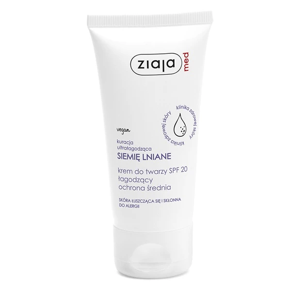 Ziaja Med Siemię Lniane, krem do twarzy łagodzący SPF20, 50ml
