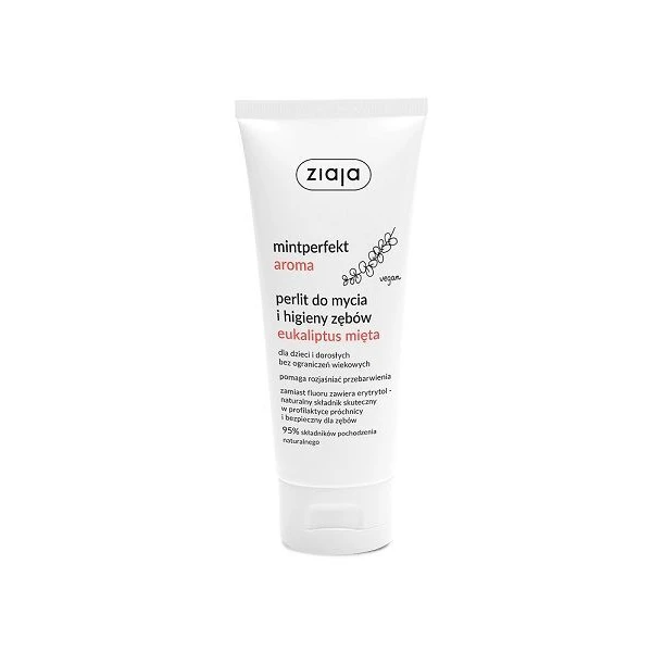Ziaja Mintperfekt Aroma, perlit do mycia zębów, eukaliptus i mięta, bez fluoru, 100ml