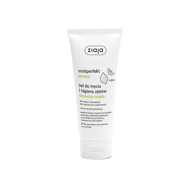 Ziaja Mintperfekt Aroma, żel do mycia zębów, limonka i mięta, bez fluoru, 100ml