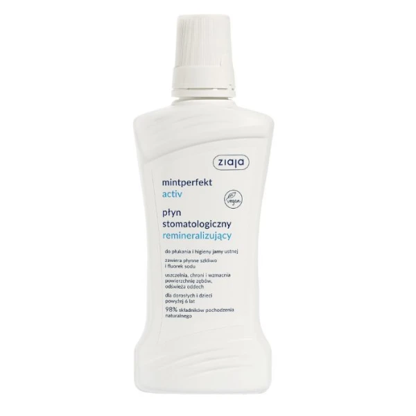 Ziaja Mintperfekt, płyn stomatologiczny remineralizujący, Activ, 500ml