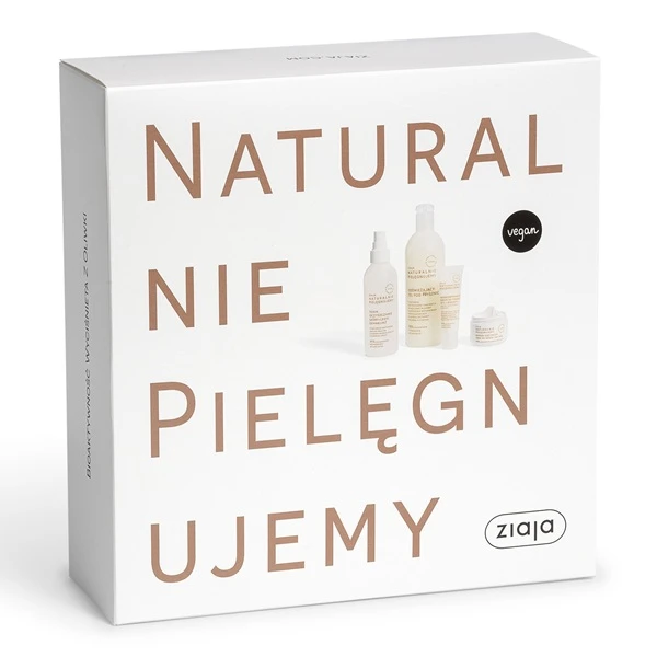 Ziaja Naturalnie Pielęgnujemy, krem do twarzy, 50ml + serum, 30ml + tonik do twarzy, 200ml + żel pod prysznic, 400ml, zestaw