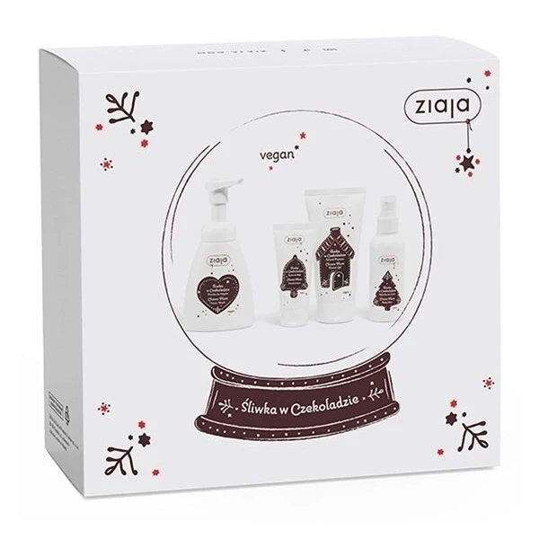 Ziaja Śliwka w czekoladzie, żel pod prysznic, 160ml + pianka do mycia, 250ml + mgiełka do ciała, 100ml + krem do rąk, 50ml
