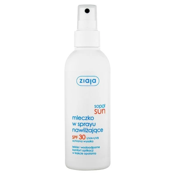 Ziaja Sopot Sun, mleczko nawilżające SPF 30, spray, 170ml