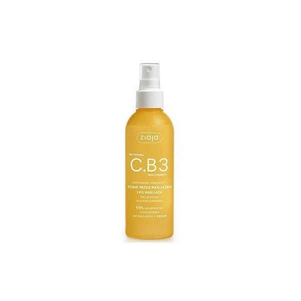 Ziaja Witamina C.B3 Niacynamid, tonik przed makijażem i po makijażu, spray, 190ml
