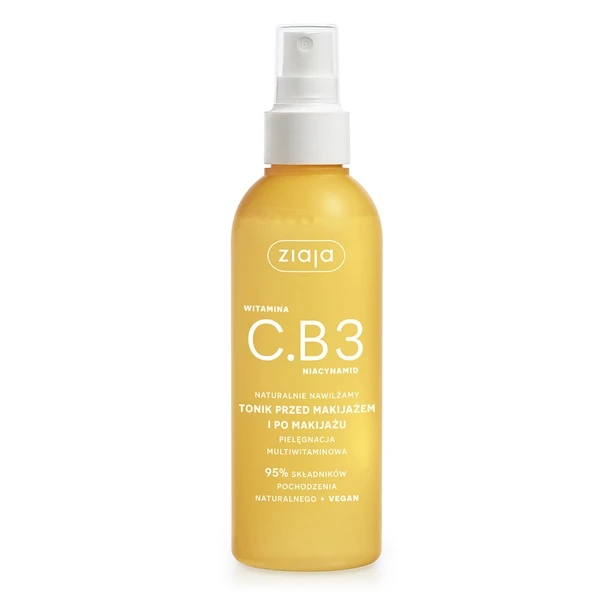 Ziaja Witamina C.B3 Niacynamid, tonik przed makijażem i po makijażu, spray, 190ml