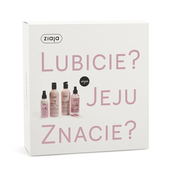 Ziaja Jeju Różowa, mydło pod prysznic, 300ml + mgiełka, 200ml + szampon, 300ml + odżywka, 125ml, zestaw
