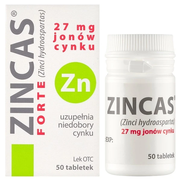 Zincas Forte, 27mg jonów cynku, 50 tabletek