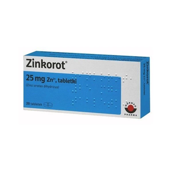 Zinkorot 25mg, 20 tabletek
