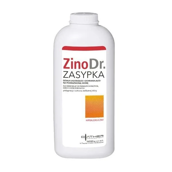 ZinoDr., zasypka o działaniu łagodzącym i ochronnym przed podrażnieniami skóry, od pierwszych dni życia, 100g