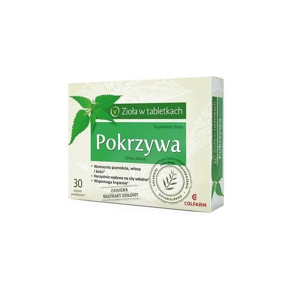Zioła w tabletkach, Pokrzywa, 30 tabletek