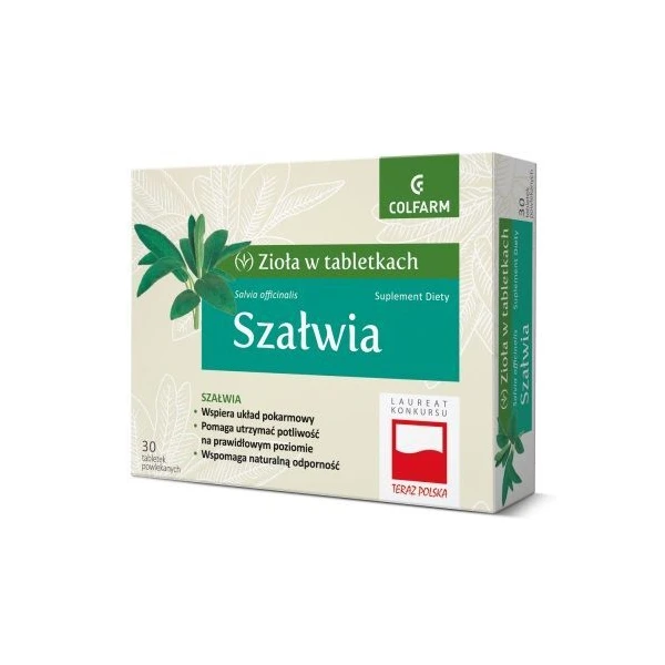 Zioła w tabletkach, Szałwia, 30 tabletek