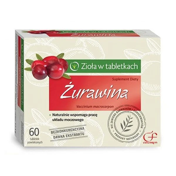 Zioła w tabletkach, Żurawina, 60 tabletek